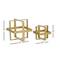 Gold Metal Glam Geometric Cube Sculpture Set
